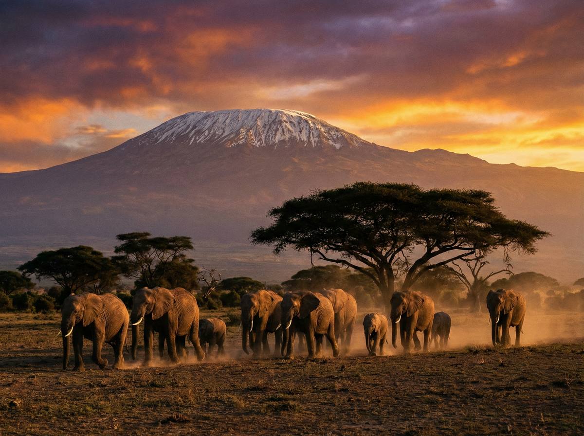 母狗园非洲动物视频 - 肯尼亚大象迁徙壮观场面